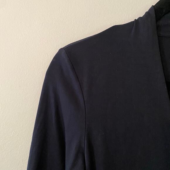 Hobbs London Women's size Small Maternity Navy Blue Rouched 3/4 Sleeve Top - Picture 3 of 7